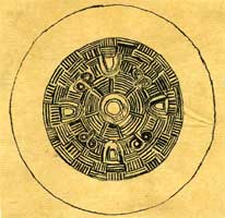 Drawing of saucer brooch from Ashendon mae by ET Leeds