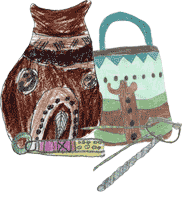 Drawing of urn, bucket and toilet sets