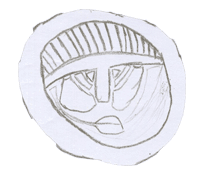 Drawing of button brooch