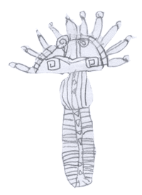 Drawing of radiate head brooch