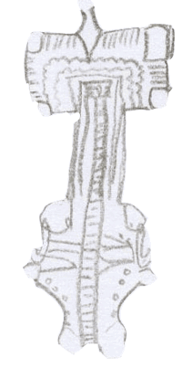 Drawing of square headed brooch