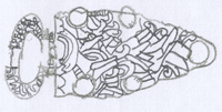 Drawing of decorated buckle