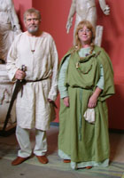 Staff and volunteers dressed as Anglo-Saxons