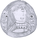 Coin of Alfred drawn by Lucy age 10