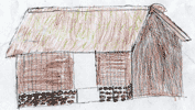 Click to discover Anglo-Saxon houses (drawing by Liam)